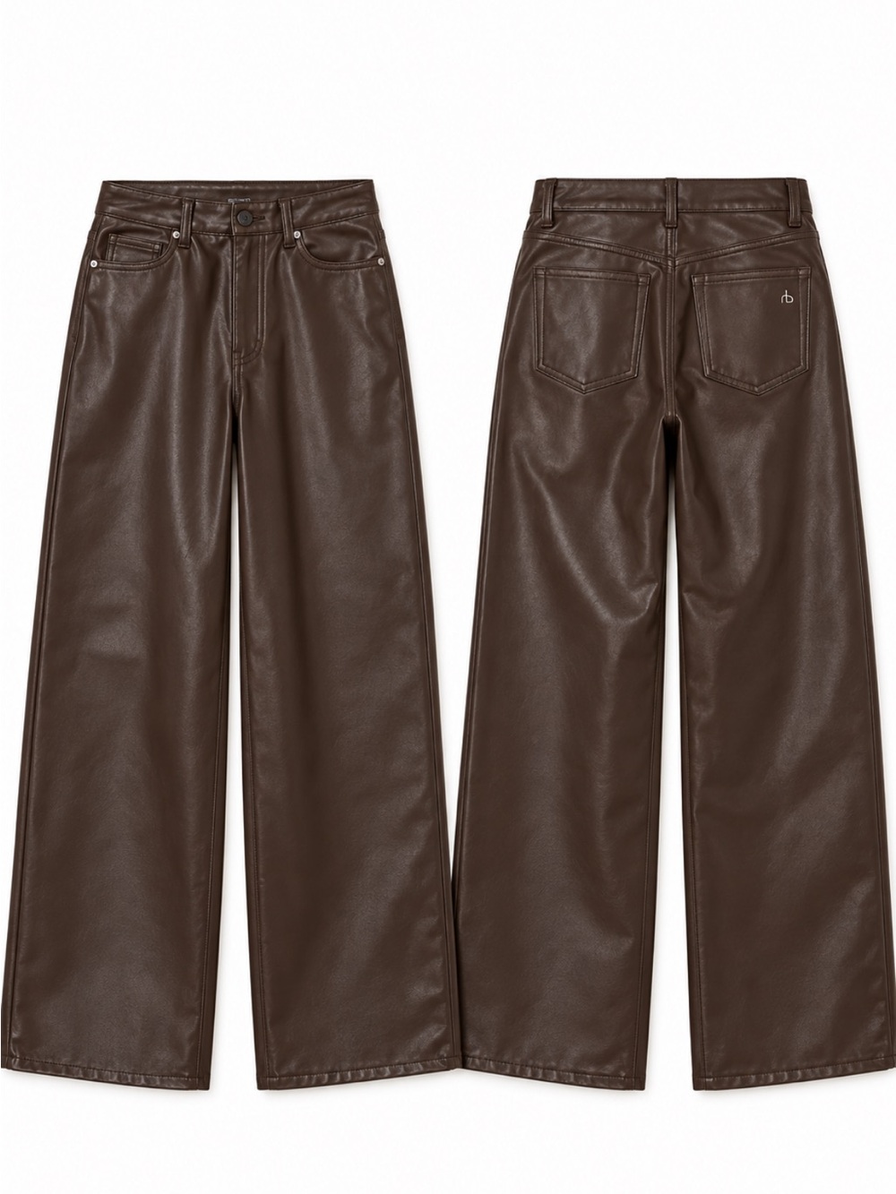 RAG & BONE Sofie Faux Leather Pants in Dark Brown Size 29 ~ NWT - Picture 5 of 7